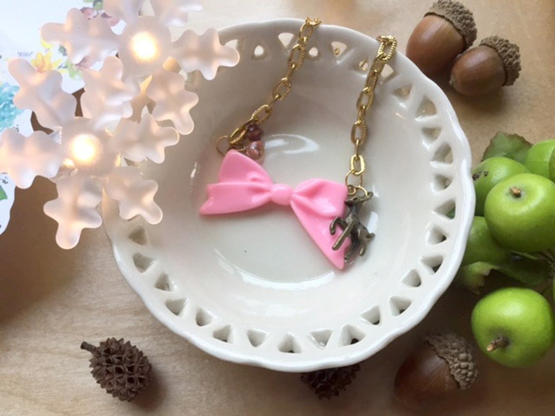 Zoe's forest 圣诞礼物大蝴蝶结小鹿手链 PinkoiXmas 圣诞礼物 - 手链/手环 - 其他金属 