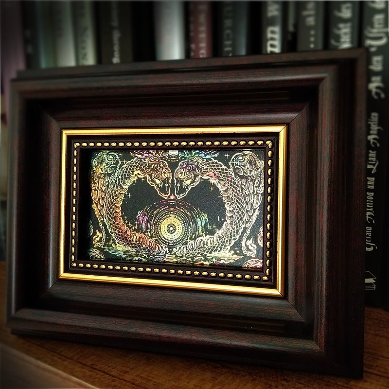 金银双生羽蛇 | 迷你冷烫艺术小版画 | 羯梵艺术 - 摆饰 - 纸 