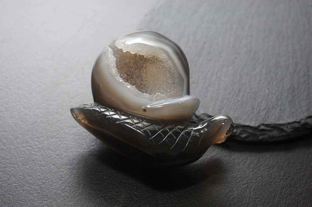蜗牛玛瑙聚宝盆 矿石/水晶/灵修/开运/招财/破煞/防小人 - 摆饰 - 半宝石 