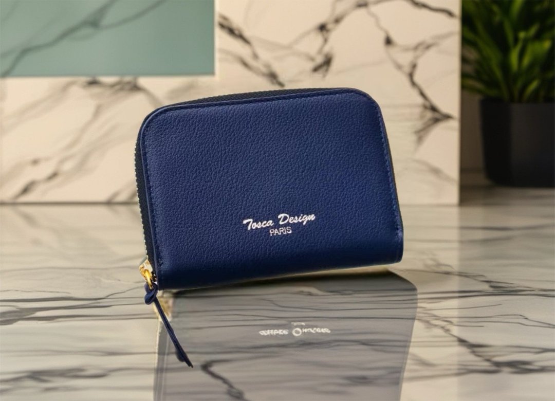Tosca | Zip Coins Wallet /皮革零钱包 男装/MENS/散纸包 - 皮夹/钱包 - 真皮 蓝色