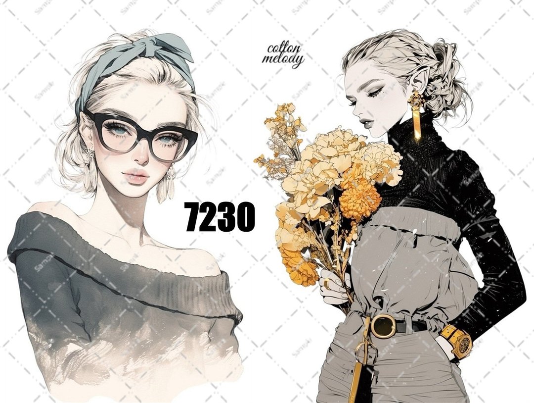 original sticker no.7230 人物贴纸 原创贴纸 人物贴纸 女孩贴纸 原创人物贴纸 - 贴纸 - 纸 