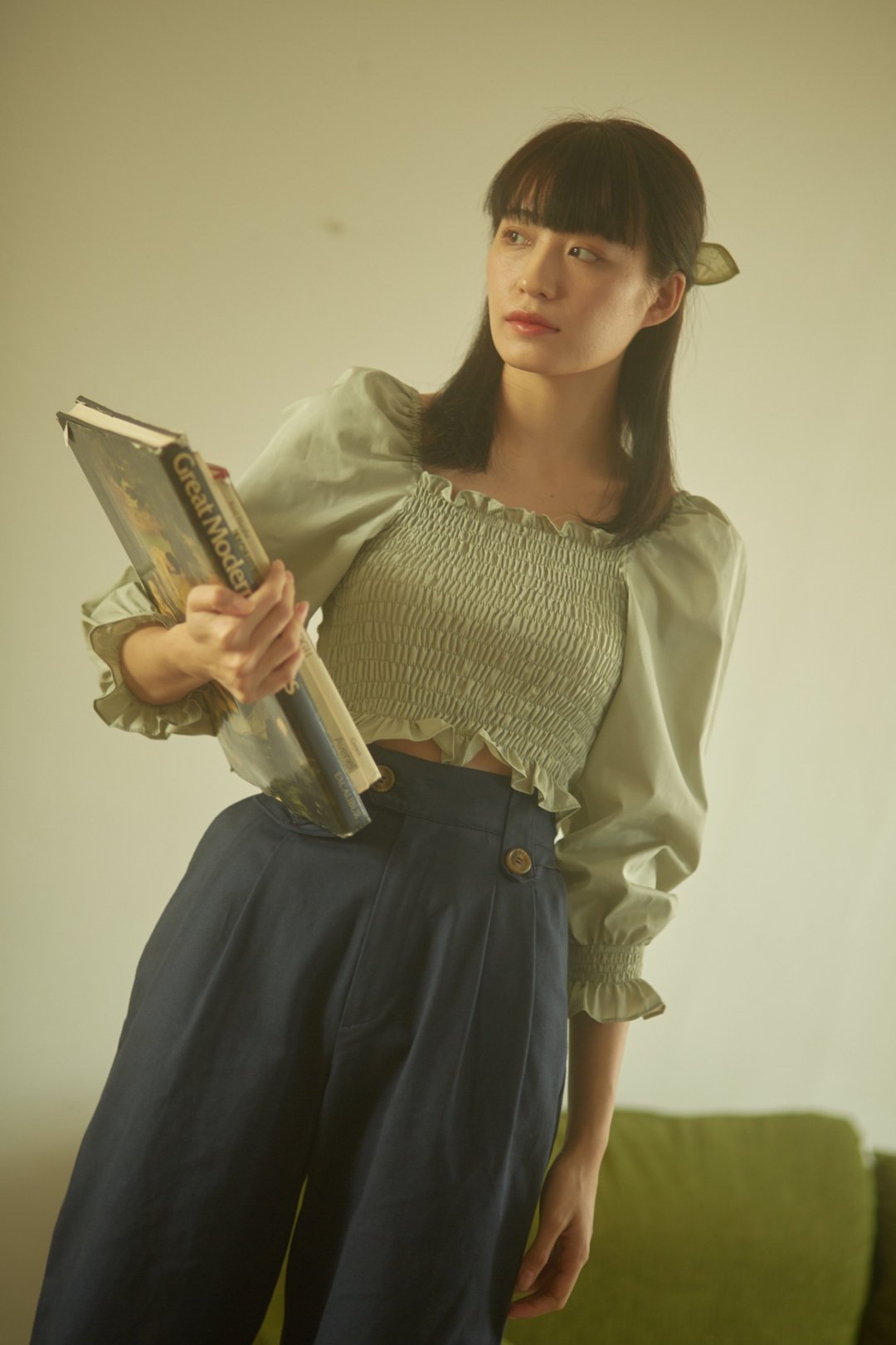 Highestjump Queenly Smock (Green Mint) - 女装上衣 - 棉 绿色