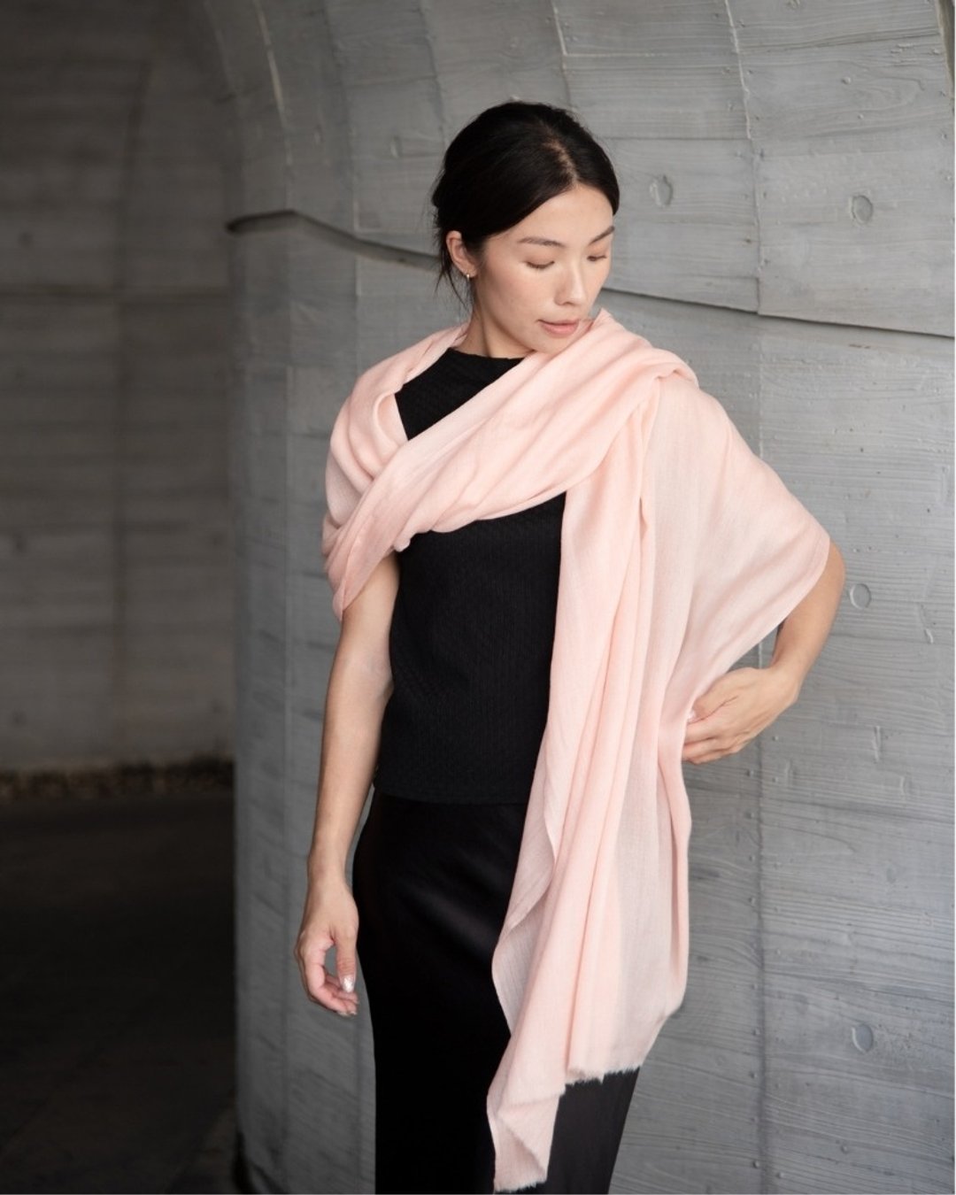 【保暖道具】喀什米尔 Cashmere 羊毛围巾 - 粉 - 围巾/披肩 - 羊毛 灰色