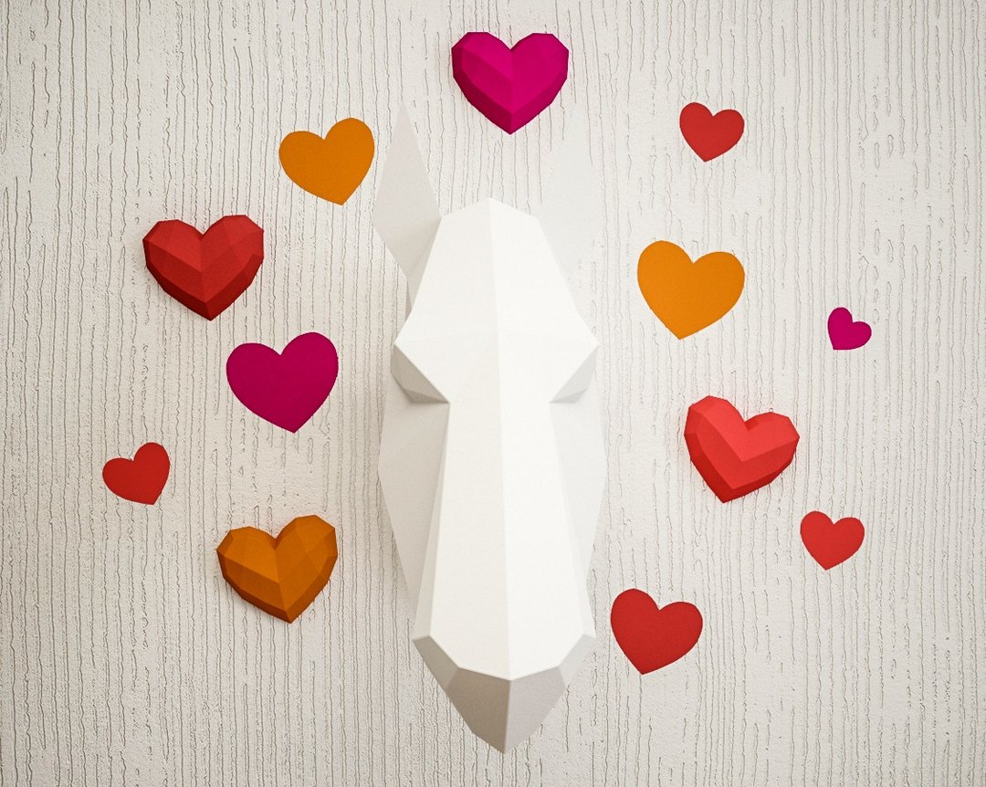 Background Hearts for Papercraft 3D sculptures, printable PDF, DIGITAL TEMPLATE - 手工艺教程/工具书 - 其他材质 