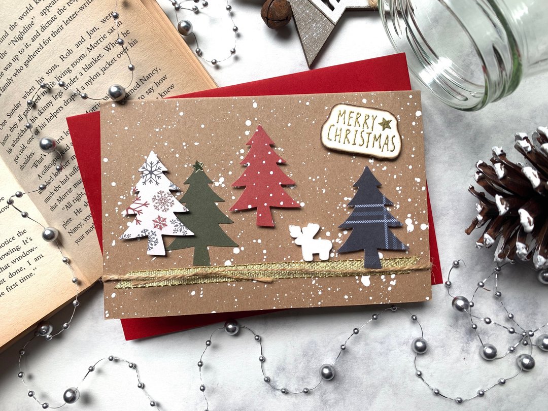 圣诞卡片Christmas Card_麋鹿森林 - 卡片/明信片 - 纸 卡其色