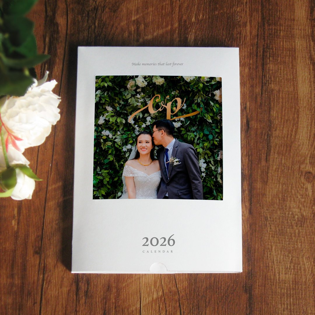 定制化礼物相片桌历 2026 2027 年历结婚照周年纪念送女友 情人节礼 - 年历/台历 - 纸 