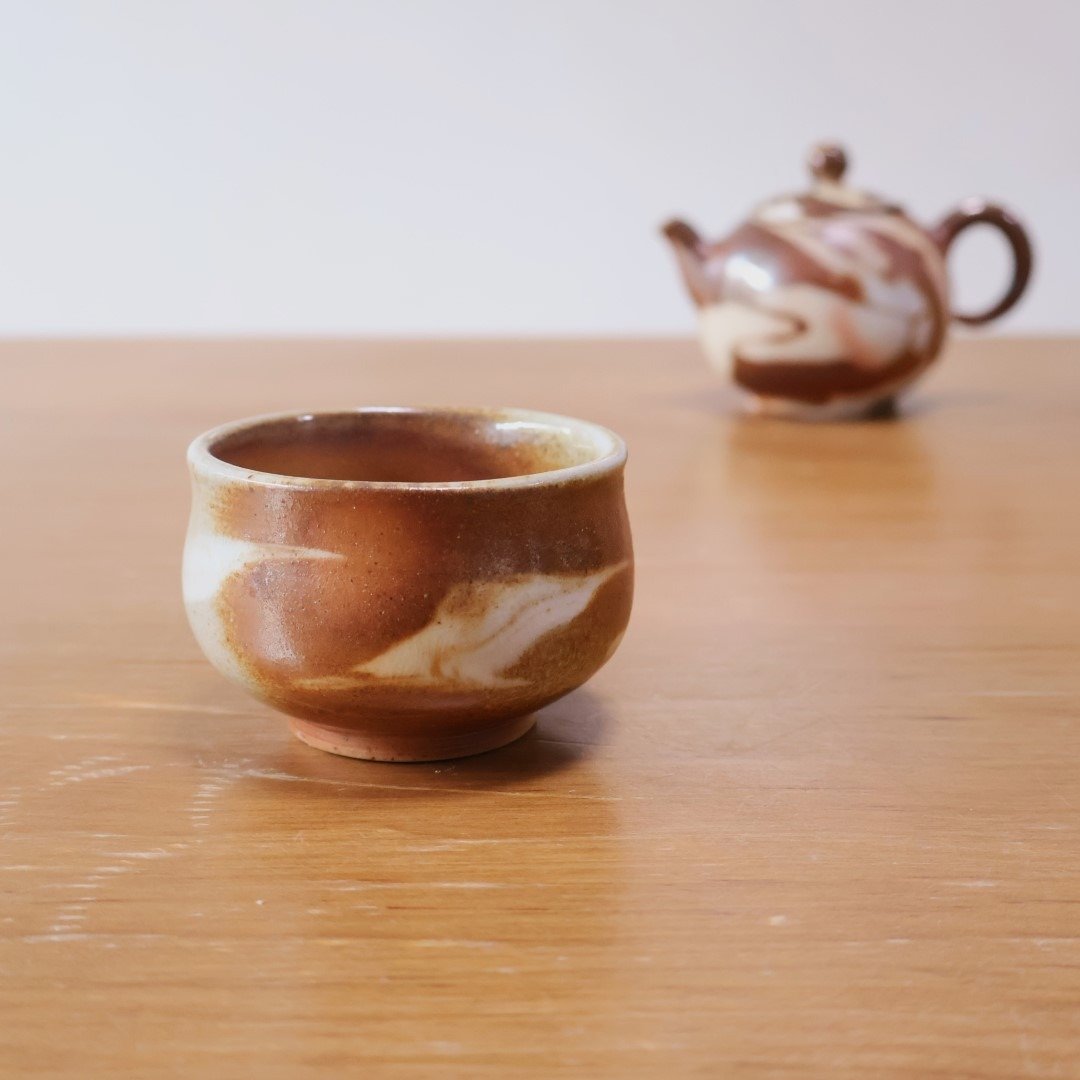 流云绞胎 柴烧陶手工茶杯 - 茶具/茶杯 - 陶 咖啡色