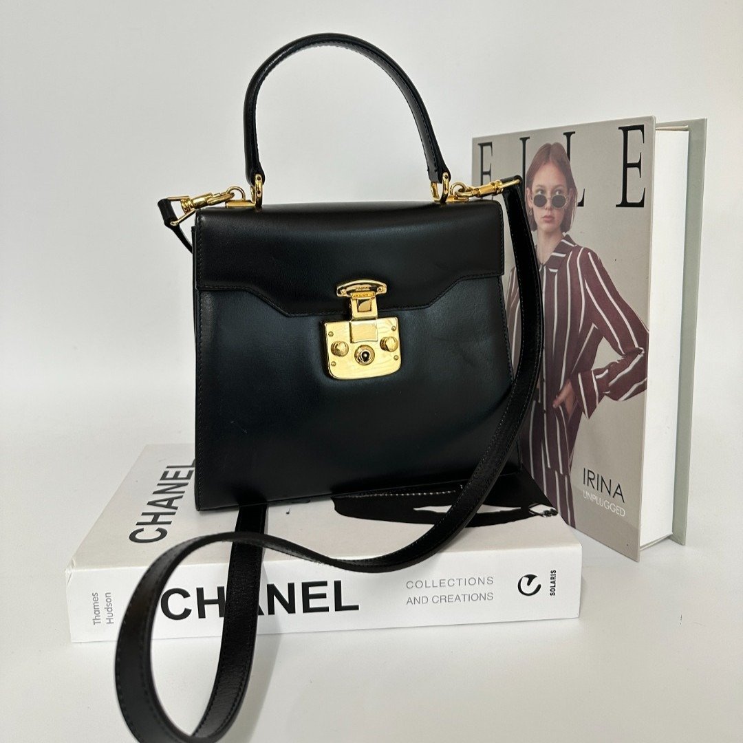 Gucci 古驰 Padlock 小型 Kelly 包 - 手提包/手提袋 - 真皮 黑色