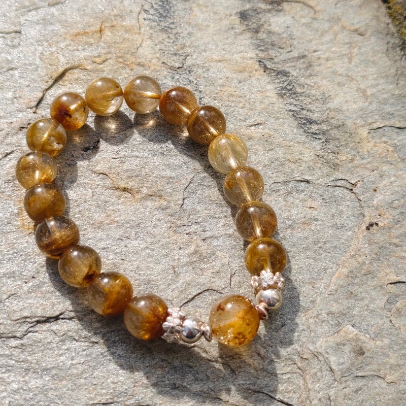 菊花钛/钛晶花/银手链 - 手链/手环 - 宝石 金色