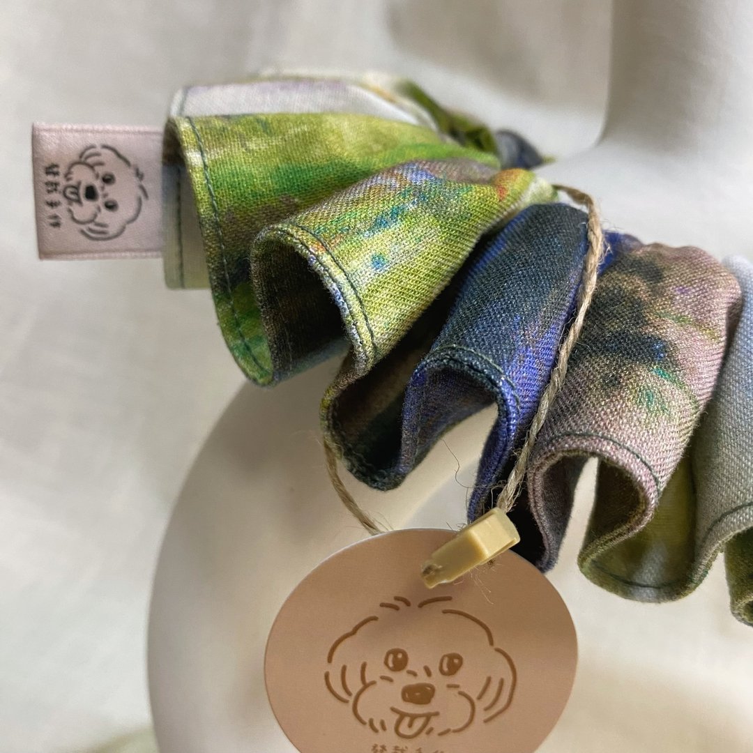 发裁手作。Facai Handmade  宠物领巾  毛孩小丑领_绿光 - 项圈/牵绳 - 棉．麻 绿色