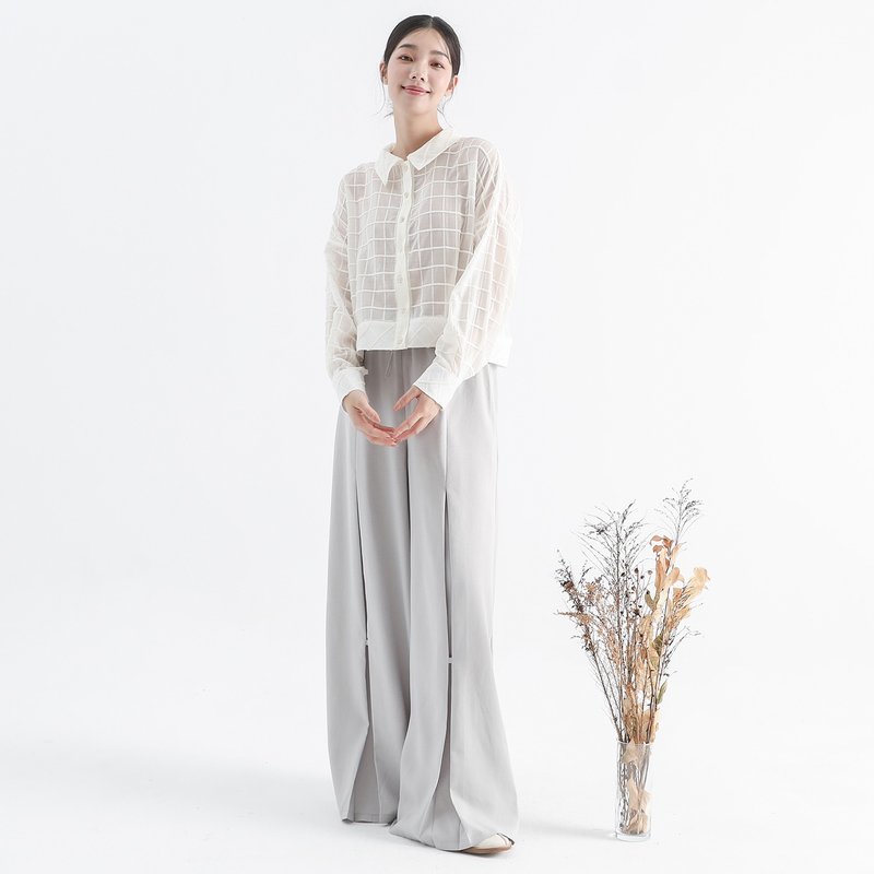 【经典原创】Mansheng_蔓生多层次宽裤_CLB511_灰 - 背带裤/连体裤 - 聚酯纤维 灰色