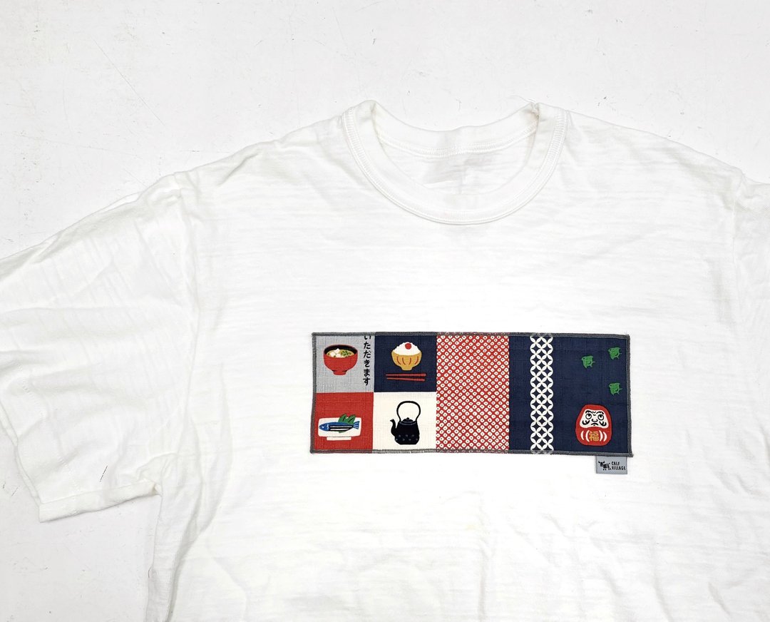 小牛村 男女 竹节棉 短袖上衣 T-shirt T恤 / 不倒翁日常 - 中性连帽卫衣/T 恤 - 棉．麻 白色