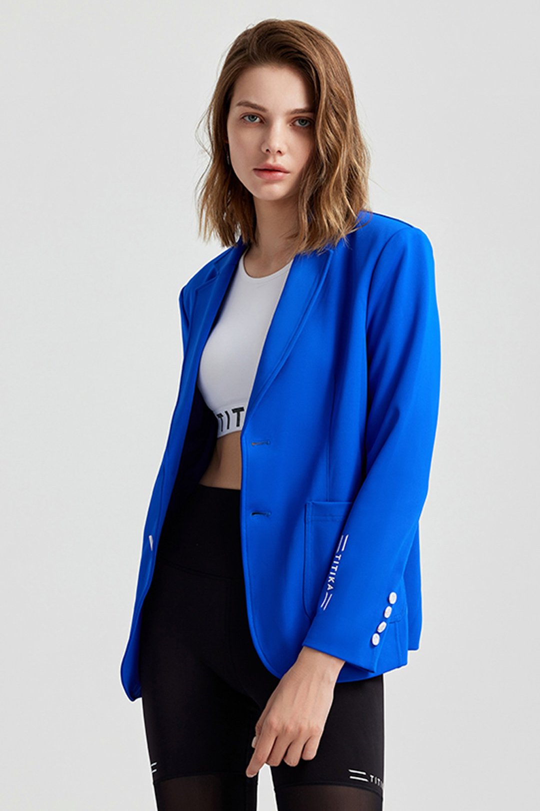 TITIKA Statement Blazer - 女装瑜珈服 - 聚酯纤维 蓝色