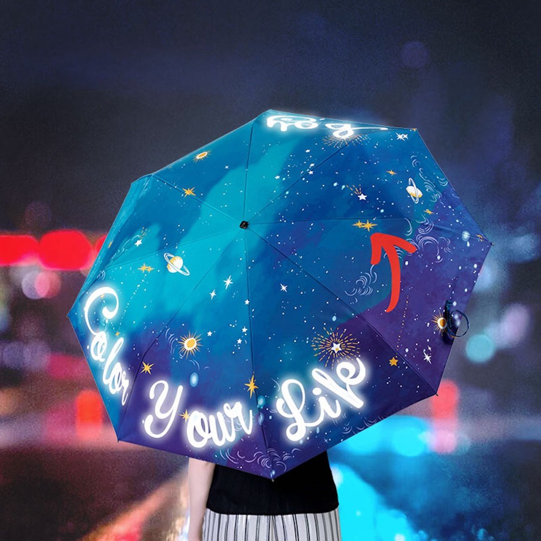 【新升级】Boy 轻版双面折叠雨伞 (反光字) - BY3102 梦幻仲夏 - 雨伞/雨衣 - 其他材质 黑色