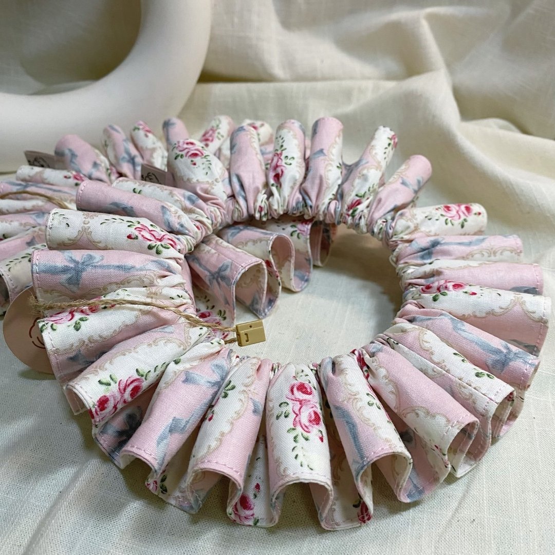 发裁手作。Facai Handmade 毛孩小丑领领巾_ 蜜糖玫瑰 - 项圈/牵绳 - 棉 粉红色