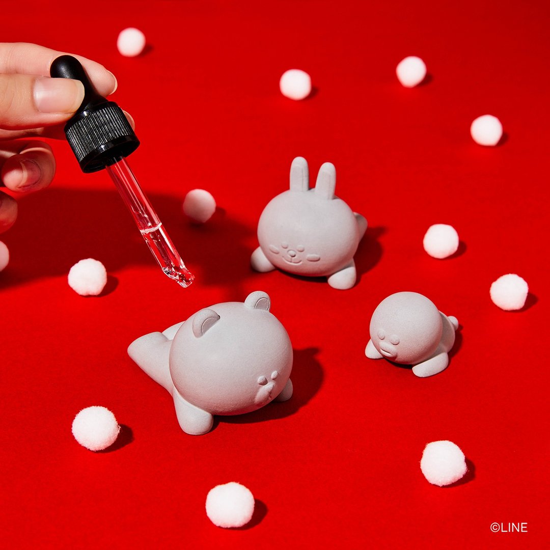 Pinkoi | LINE FRIENDS・熊大兔兔莎莉造型扩香石套组 - 香薰/精油/线香 - 水泥 灰色
