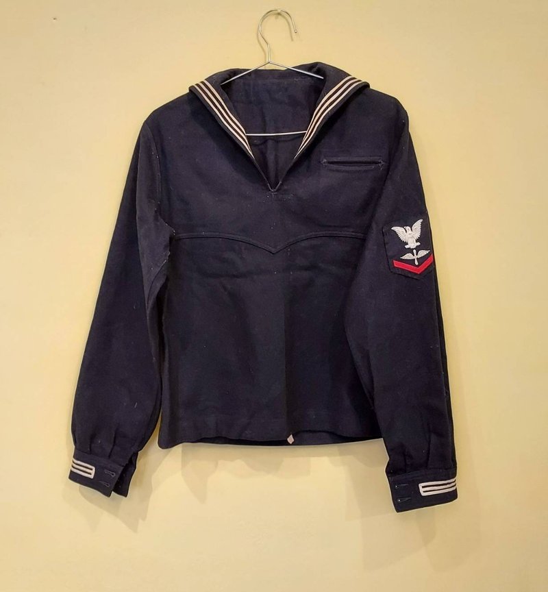 古着 美国海军公发 深蓝色 羊毛 水手水兵服 套头外套A款 - 男装外套 - 羊毛 黑色