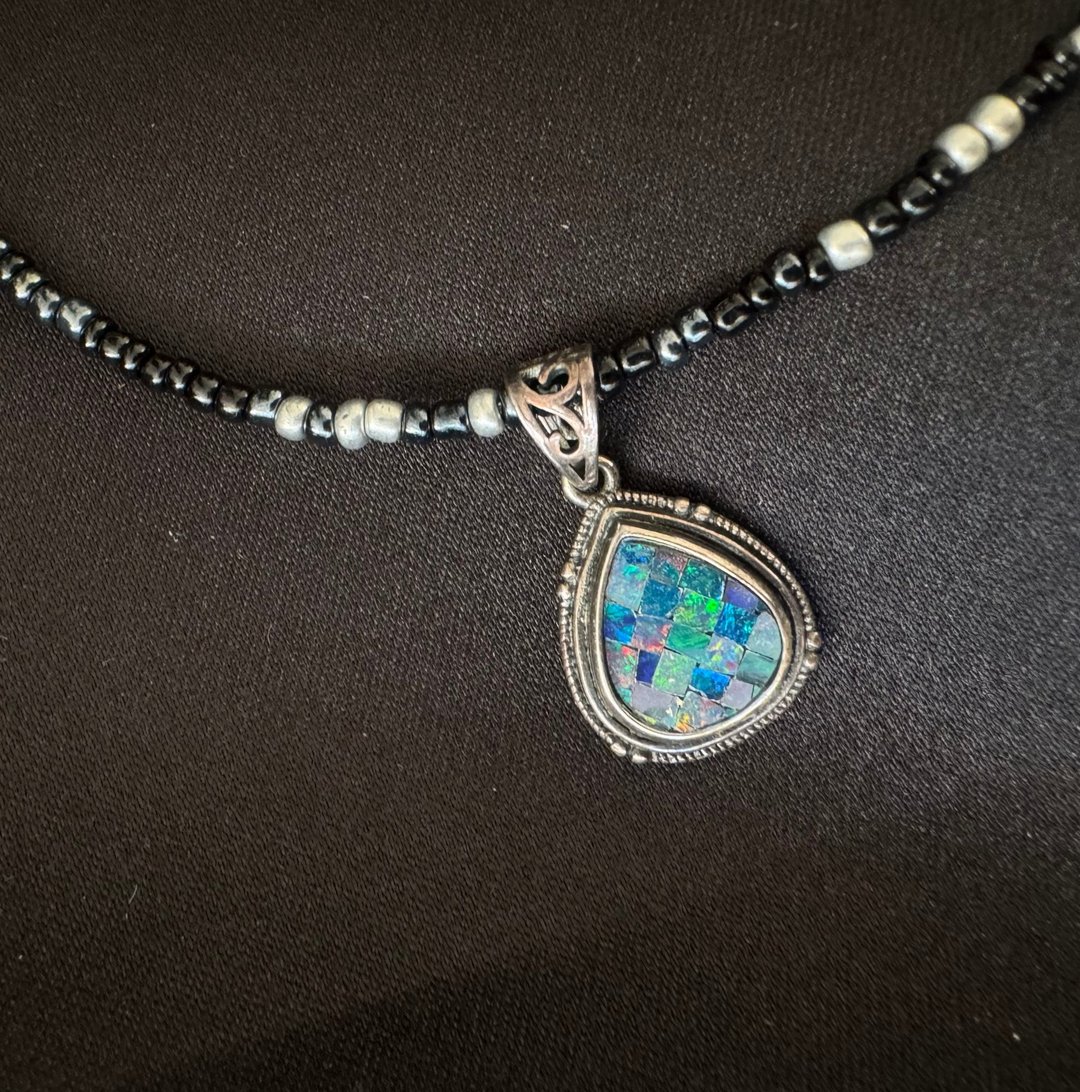 大教堂。s925纯银 澳洲欧泊 Opal 项链 串珠 项链 Nuwn jewelry - 项链 - 宝石 多色