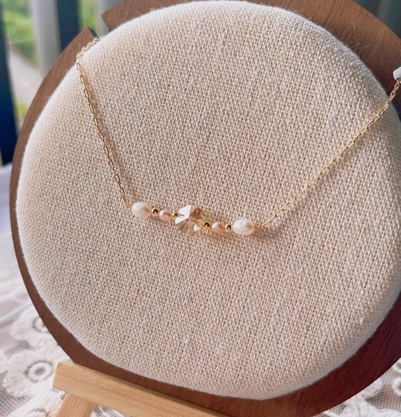 天然珍珠幸运草项链 - 项链 - 贵金属 金色