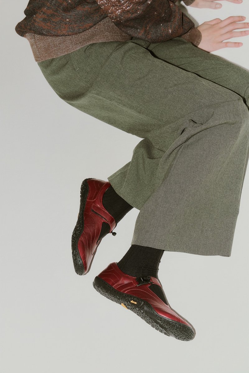 LUENN 玛莉珍 - 石榴红 - 芭蕾鞋/娃娃鞋 - 真皮 红色