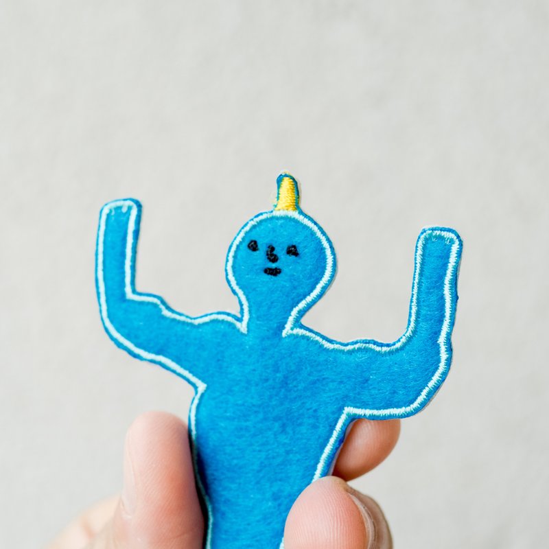 // 阿拉丁神灯 // 绣绣胸章 - 胸针 - 绣线 蓝色