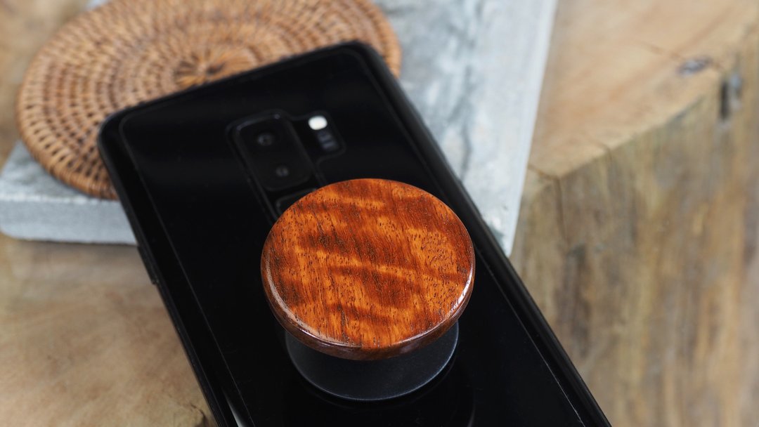 POP SOCKET (paduak) - 手机座/防尘塞 - 木头 红色