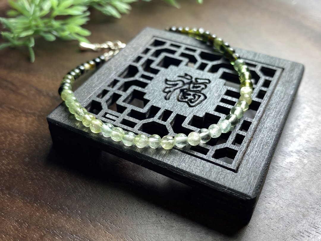 快速出货 天然彩色碧玺手链 925银手链 - 手链/手环 - 水晶 绿色