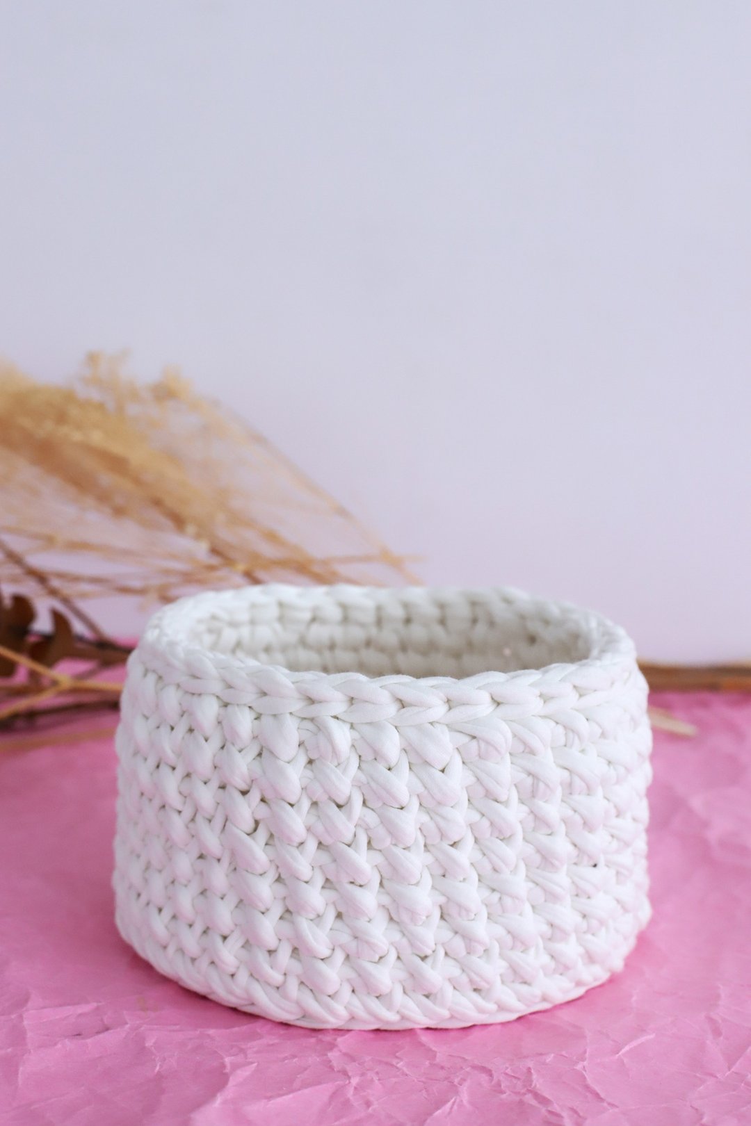 White basket - 收纳用品 - 绣线 白色