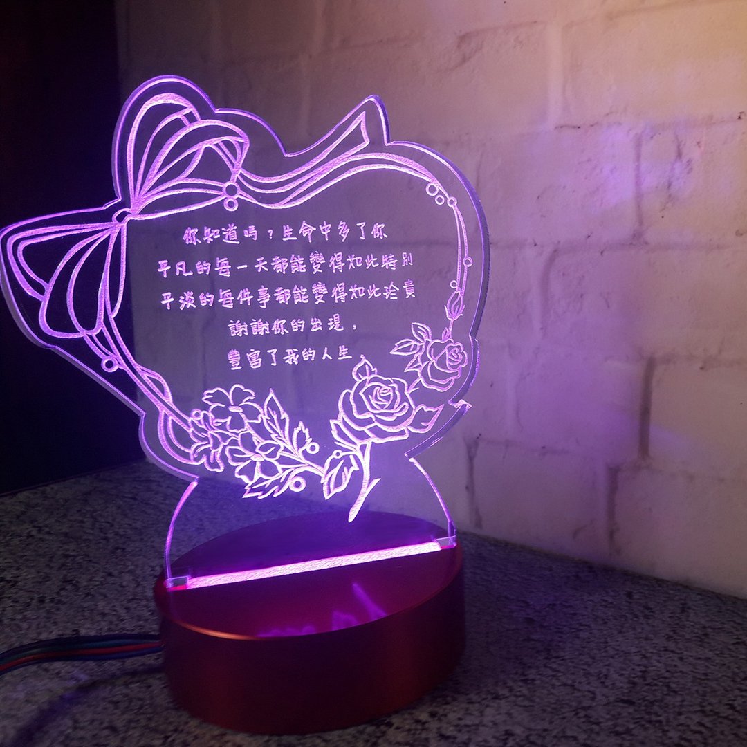 情话夜灯 - 想跟你告白 灯板可刻字 - 灯具/灯饰 - 压克力 透明