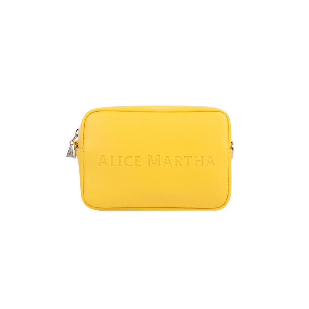 Alice Martha 方形小侧背包 - 黄 - 手拿包 - 人造皮革 黄色