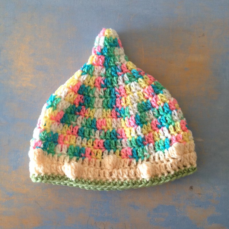 candy candy S  present freewrapping gift kobito gnome pixie beanie natural nature unique mountain hiking picnic  marine dots ocean beach shopping newborn - 帽子 - 压克力 多色
