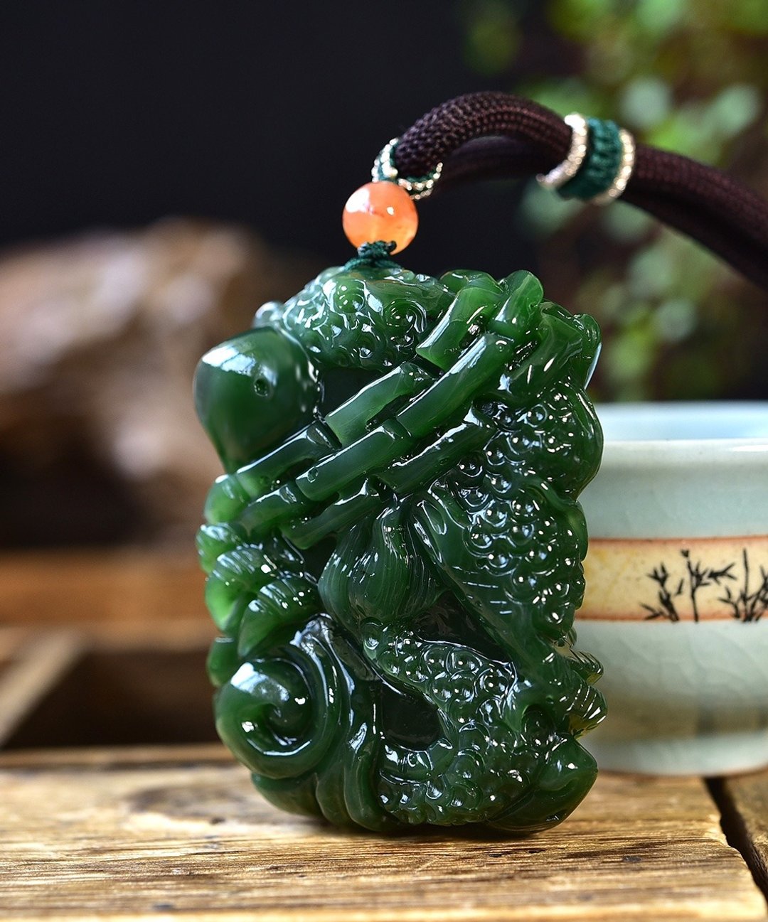 精品 天然和田玉碧玉龙手把件  雕工精致 - 其他 - 玉石 