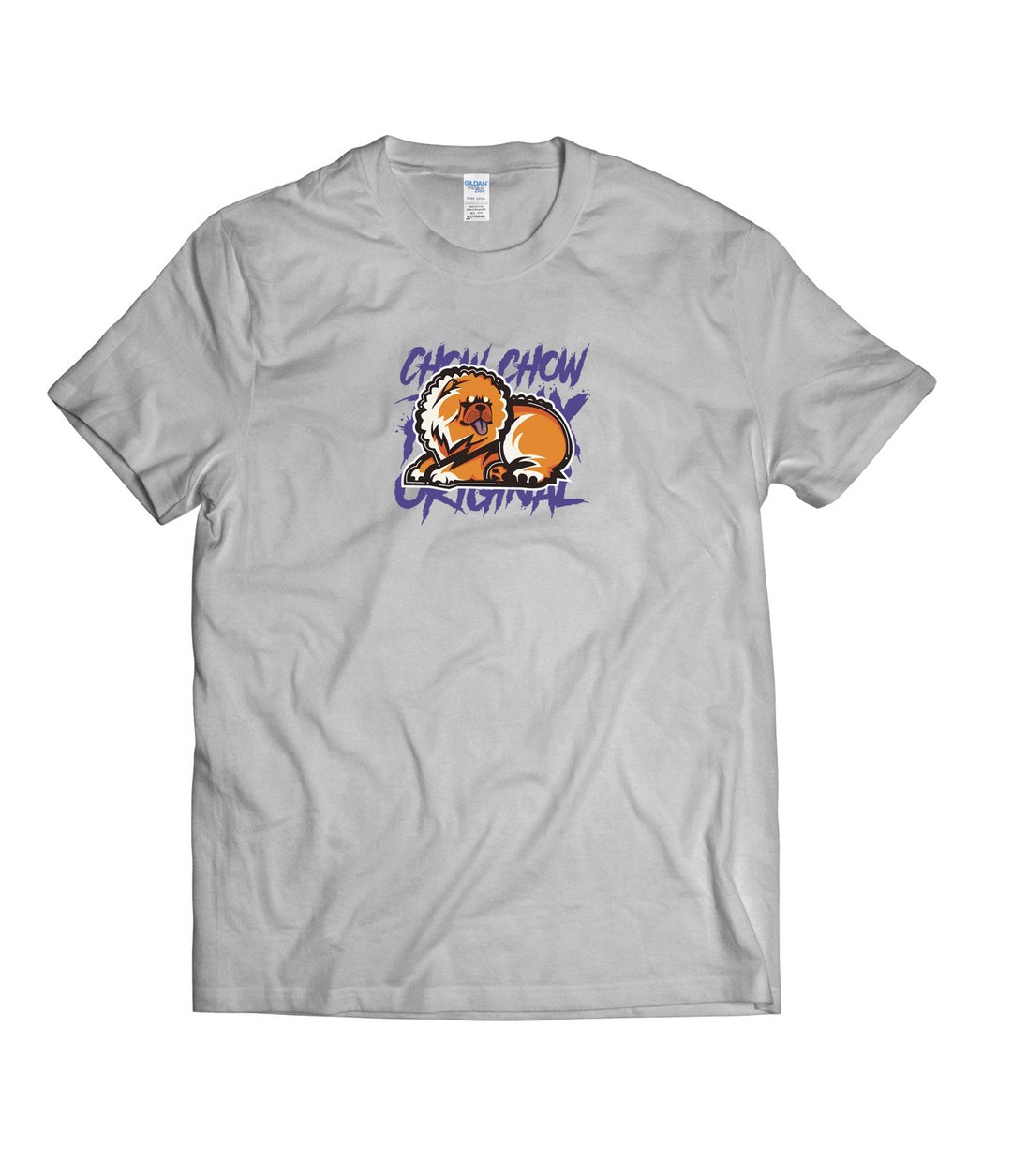 松狮犬横躺-T-shirt 白/黑/灰/藏青 - 男装上衣/T 恤 - 棉 多色