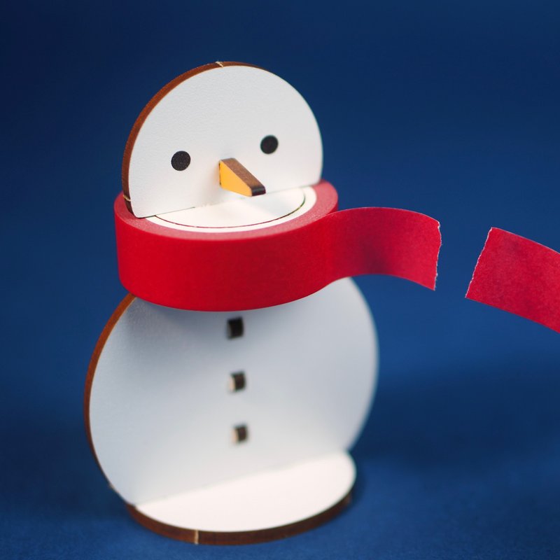 围巾雪人 - 纸胶带座 - 木工/竹艺/纸艺 - 木头 多色