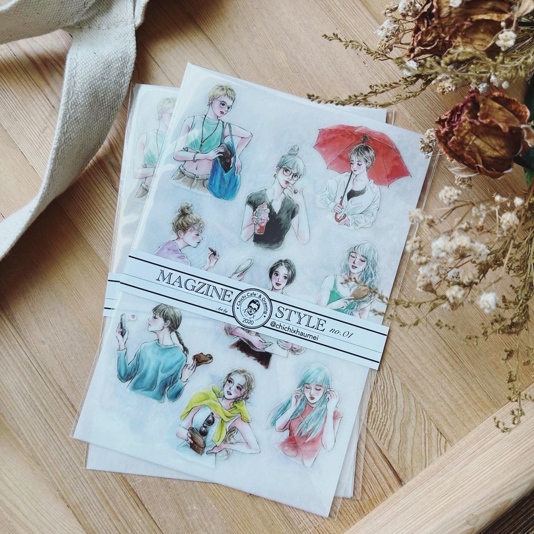 季季Chichi // MAGZINE STYLE no.1 // 2图入 转印贴 感压贴 - 贴纸 - 塑料 