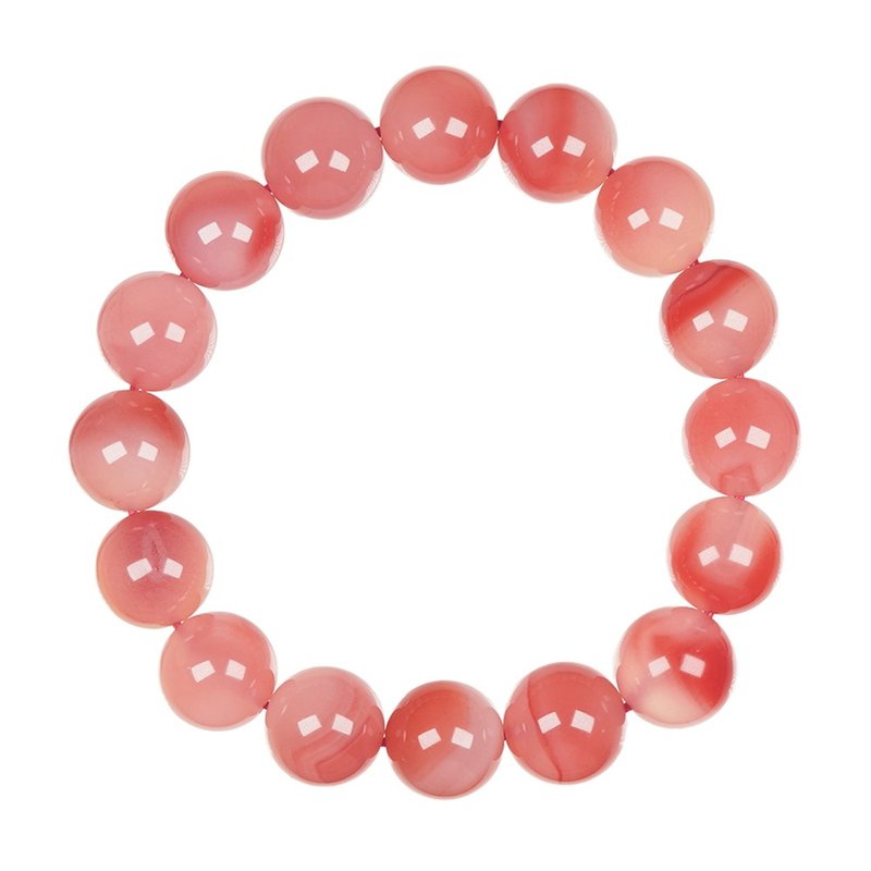 【正佳珠宝】南红玛瑙 顶级玉化蜜桃南红 12.8-13.3mm 南红玛瑙 - 手链/手环 - 半宝石 多色