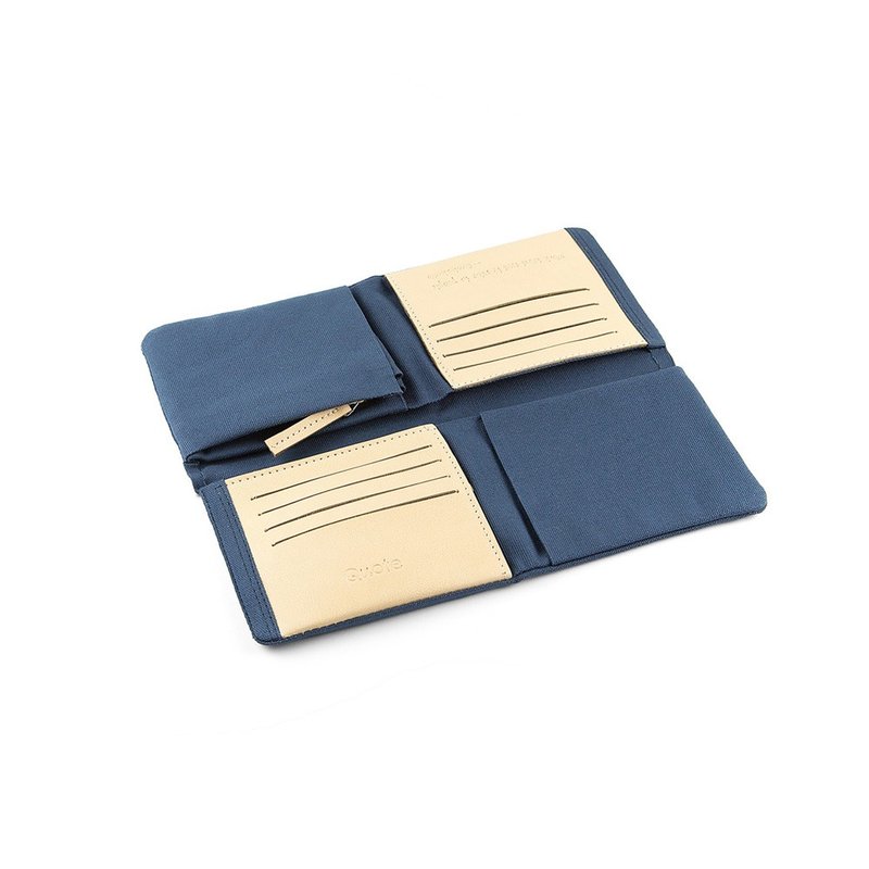 || 田字方块布夹 || 军蓝 - 皮夹/钱包 - 棉．麻 蓝色