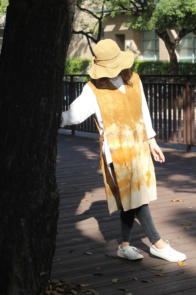 风格优雅麻料百搭洋葱皮手染背心 - 女装背心 - 棉．麻 