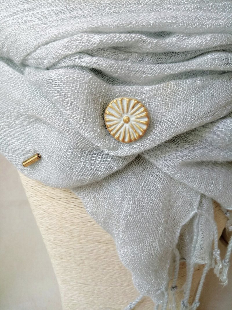 晴天蓝花长尾陶别针 - 胸针 - 陶 蓝色