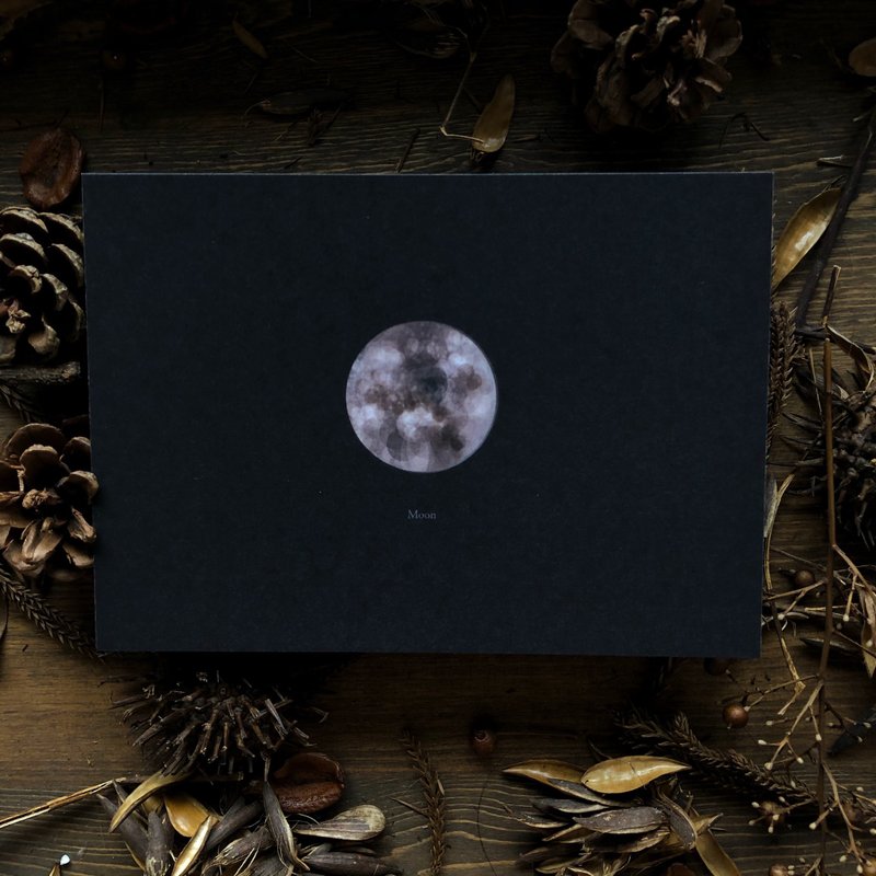 行星系列 月球 明信片 - 卡片/明信片 - 纸 黑色