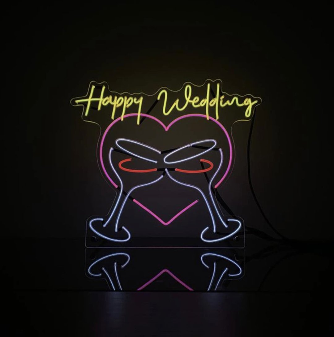 Happy Wedding丨幼线霓虹灯牌丨EL009丨AMAZING NEON - 灯具/灯饰 - 压克力 多色