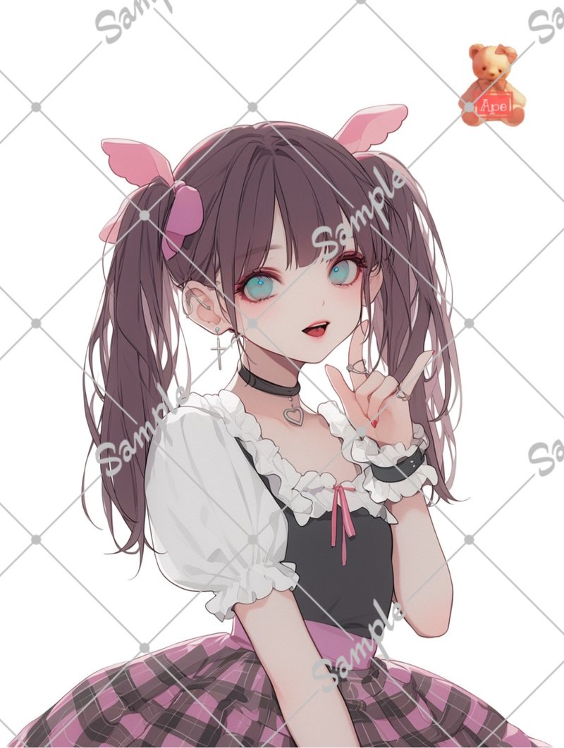 原创人物贴纸、装饰贴纸、5张 - 贴纸 - 纸 