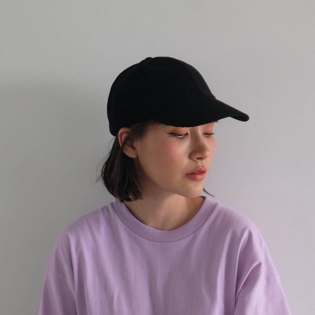 Fortune Palette Cap Corduroy Black Free Size - 帽子 - 其他材质 