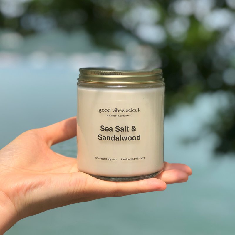 【带来平静】海盐檀木大豆蜡烛 Seasalt & Sage x 2 套装 - 蜡烛/烛台 - 蜡 白色
