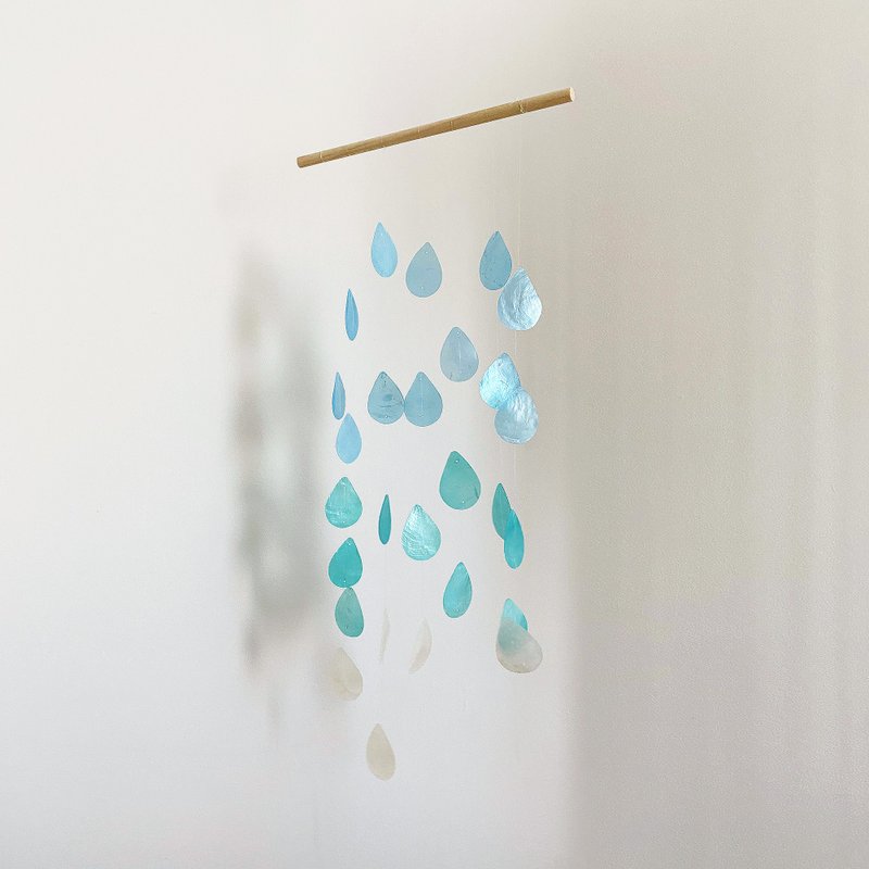 DIY套件|伦敦下雨了-蓝-雨滴|贝壳风铃手机|#0-371 - 其他 - 贝壳 蓝色
