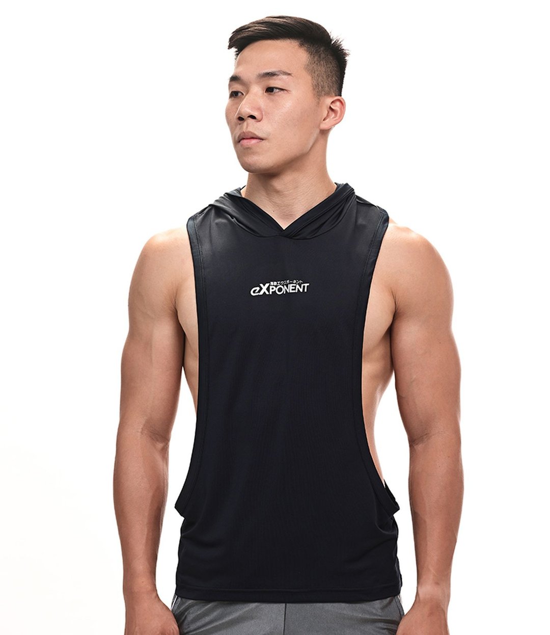 Actiflex 超弹透气 - 超滑顺弹韧 大侧挖连帽背心-海军蓝 - 男装背心 - 聚酯纤维 蓝色