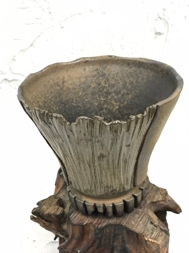 黑金奢华手工花器//沉木锯足 - 植栽/盆栽 - 陶 黑色