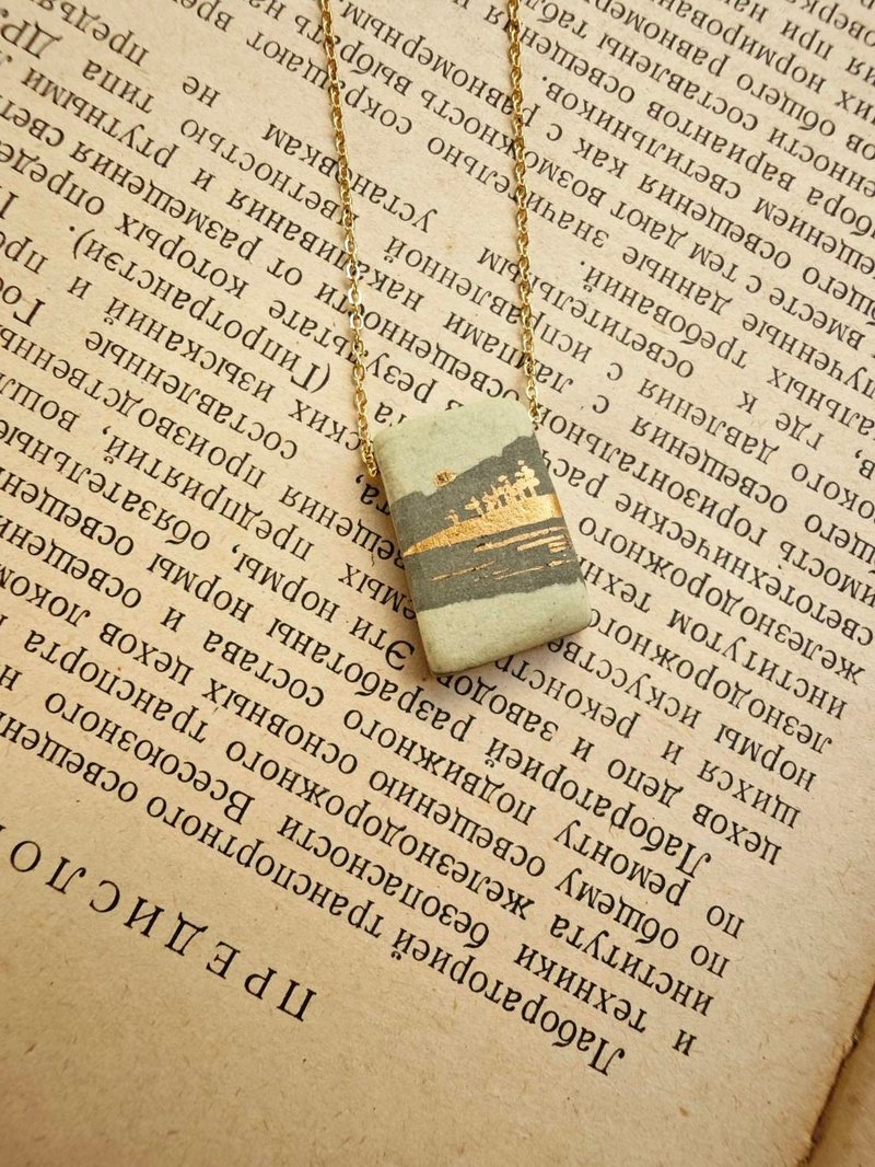 风景千层派绞胎扩香陶项链 - 耳环/耳夹 - 陶 绿色