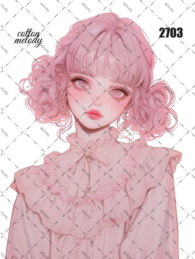 original sticker no.2703 人物贴纸 原创贴纸 原创人物贴纸 装饰贴纸 cotton melody - 贴纸 - 纸 