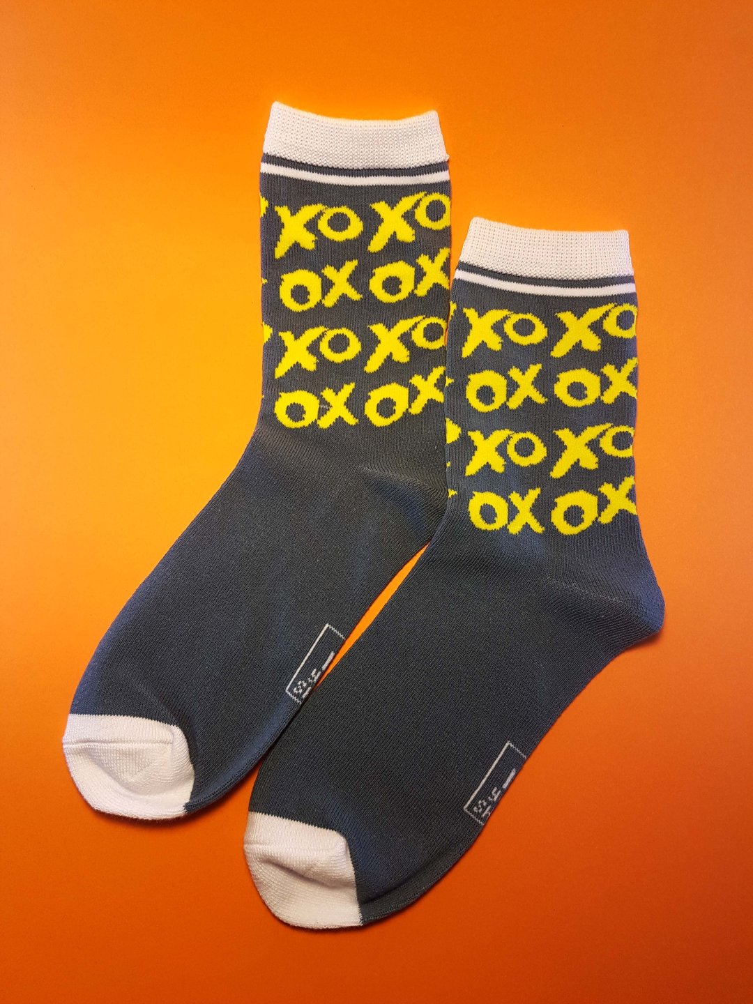 In your shoes: XOXO 亲吻与拥抱 │中筒袜  │限量 - 袜子 - 棉．麻 蓝色